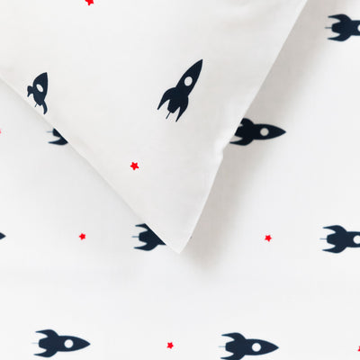 Mini Rockets Fitted Sheet - PRE-ORDER - Addie and Harry